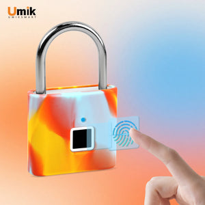 Umiksmart-UMIKSMART Biometric Smart Lock, Keyless Fingerprint Padlock with USB Charging, Waterproof for Gym Locker, Luggage, Storage Box, Fence, School Bag, Cabinet, Classic Green.