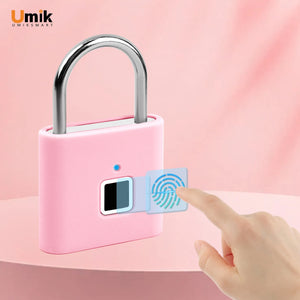 Umiksmart-UMIKSMART Keyless Fingerprint Lock, Waterproof USB Rechargeable Smart Padlock for Bookcase, Suitcase, Locker, Gym, Outdoor Gate, Cosmic Blue Set.