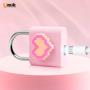 Umiksmart-UMIKSMART Keyless Fingerprint Lock, Waterproof USB Rechargeable Smart Padlock for Bookcase, Suitcase, Locker, Gym, Outdoor Gate, Cosmic Blue Set.