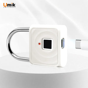 Umiksmart-UMIKSMART Keyless Fingerprint Lock, Waterproof USB Rechargeable Smart Padlock for Bookcase, Suitcase, Locker, Gym, Outdoor Gate, Cosmic Blue Set.