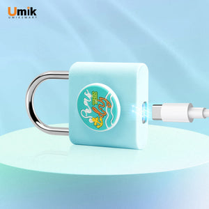 Umiksmart-UMIKSMART Keyless Fingerprint Lock, Waterproof USB Rechargeable Smart Padlock for Bookcase, Suitcase, Locker, Gym, Outdoor Gate, Cosmic Blue Set.