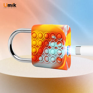 Umiksmart-UMIKSMART Biometric Smart Lock, Keyless Fingerprint Padlock with USB Charging, Waterproof for Gym Locker, Luggage, Storage Box, Fence, School Bag, Cabinet, Classic Green.