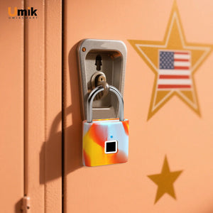 Umiksmart-UMIKSMART Biometric Smart Lock, Keyless Fingerprint Padlock with USB Charging, Waterproof for Gym Locker, Luggage, Storage Box, Fence, School Bag, Cabinet, Classic Green.