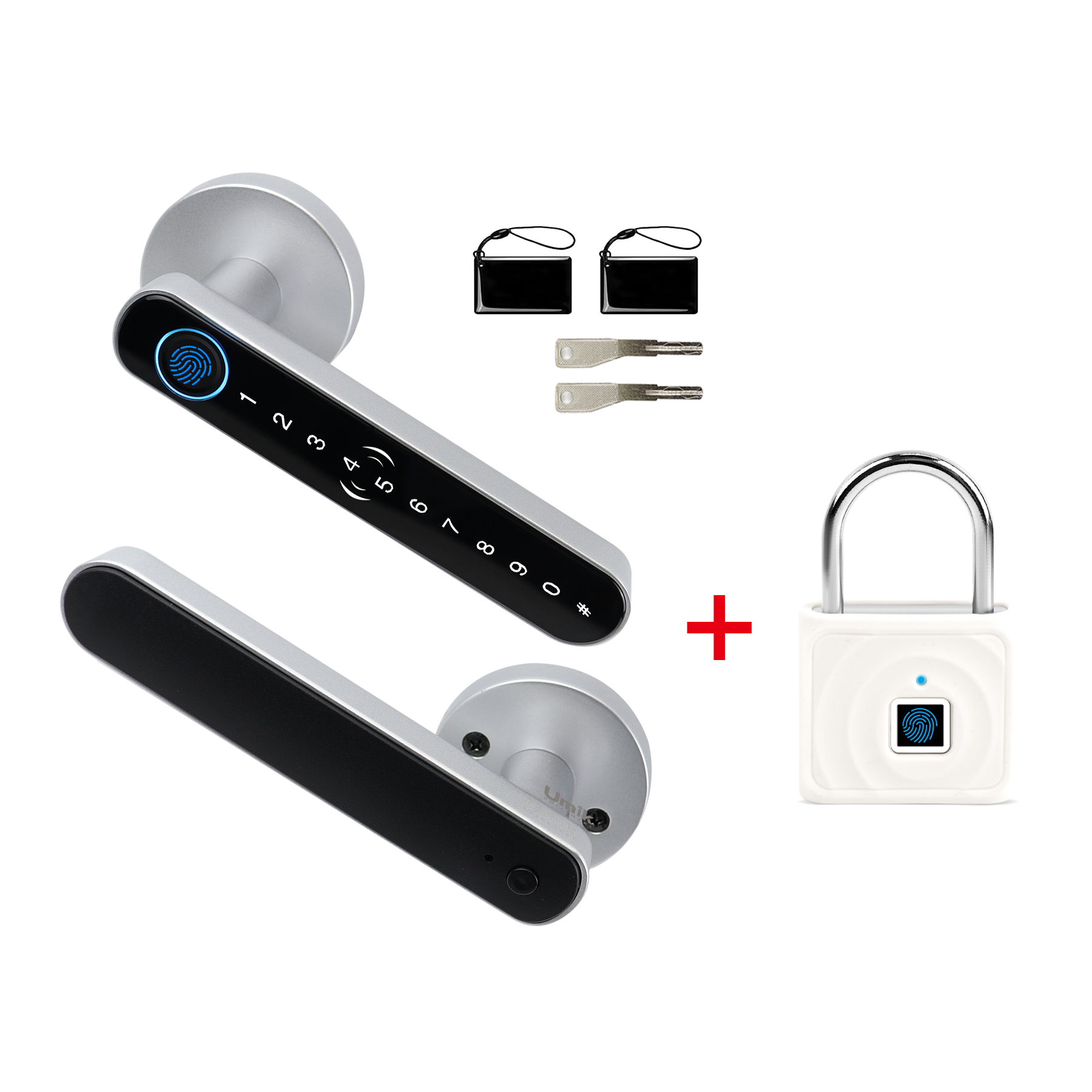 Smart Door Lock + Fingerprint Padlock Bundle | Dual Security Set