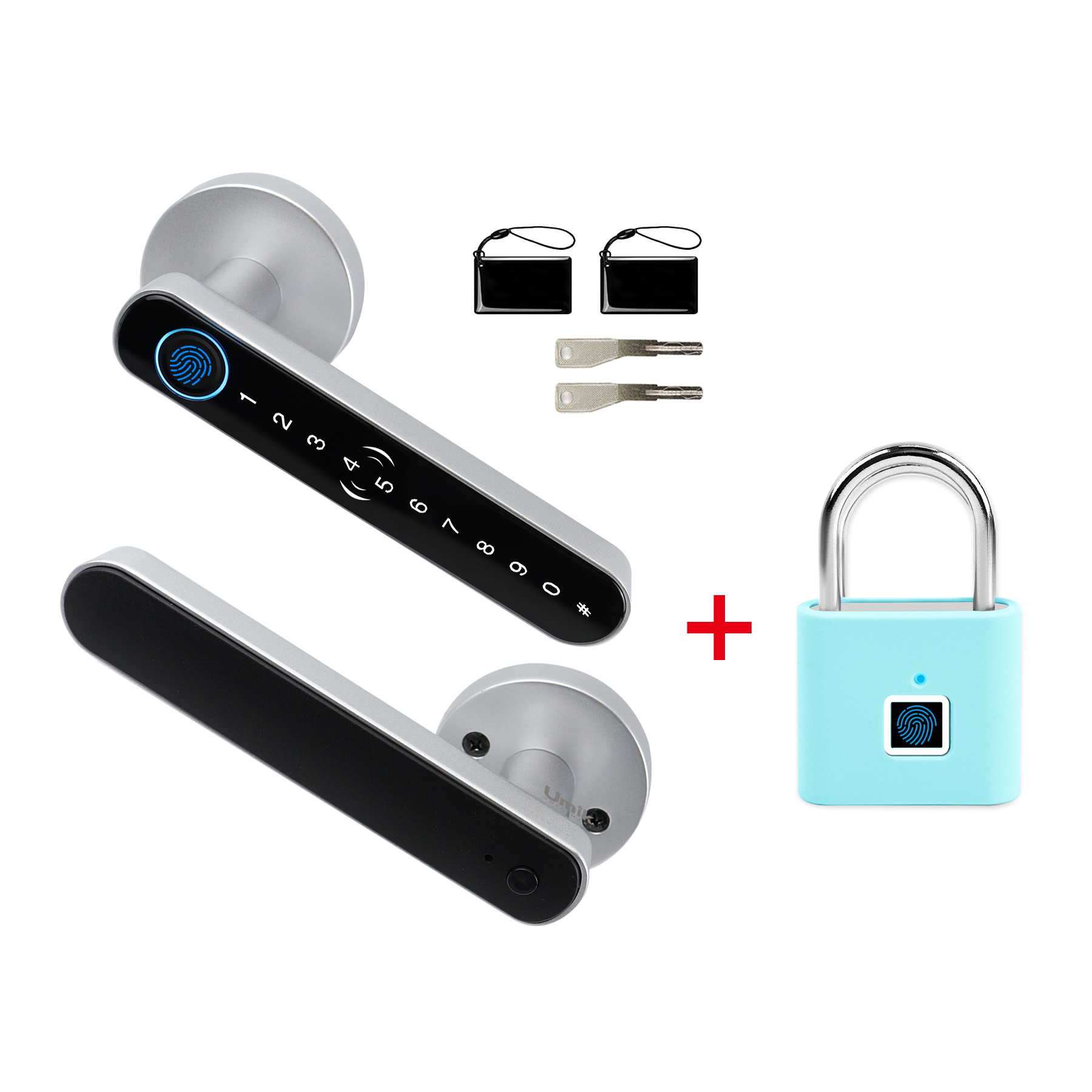 Smart Door Lock + Fingerprint Padlock Bundle | Dual Security Set