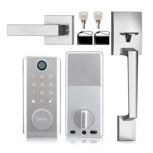 Umiksmart-Smart Lock D3 – IP65 Waterproof, Fingerprint & App Access Silver.