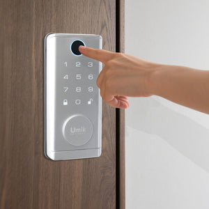 Umiksmart-Smart Lock D3 – IP65 Waterproof, Fingerprint & App Access Silver.