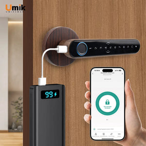 Umiksmart-UMIK UMIKSAMRT Smart Lock - Smart Security and Home Automation for Your Home wood grain.