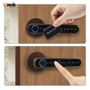 Umiksmart-UMIK UMIKSAMRT Smart Lock - Smart Security and Home Automation for Your Home wood grain.