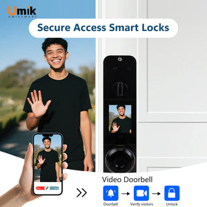 Umiksmart-Umik Smart Lock – 6-in-1 Video Doorbell Lock with Tuya App & Multi-Access.
