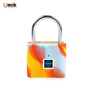 Umiksmart-UMIKSMART Biometric Smart Lock, Keyless Fingerprint Padlock with USB Charging, Waterproof for Gym Locker, Luggage, Storage Box, Fence, School Bag, Cabinet, Classic Green.