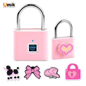 Umiksmart-UMIKSMART Keyless Fingerprint Lock, Waterproof USB Rechargeable Smart Padlock for Bookcase, Suitcase, Locker, Gym, Outdoor Gate, Cosmic Blue Set.