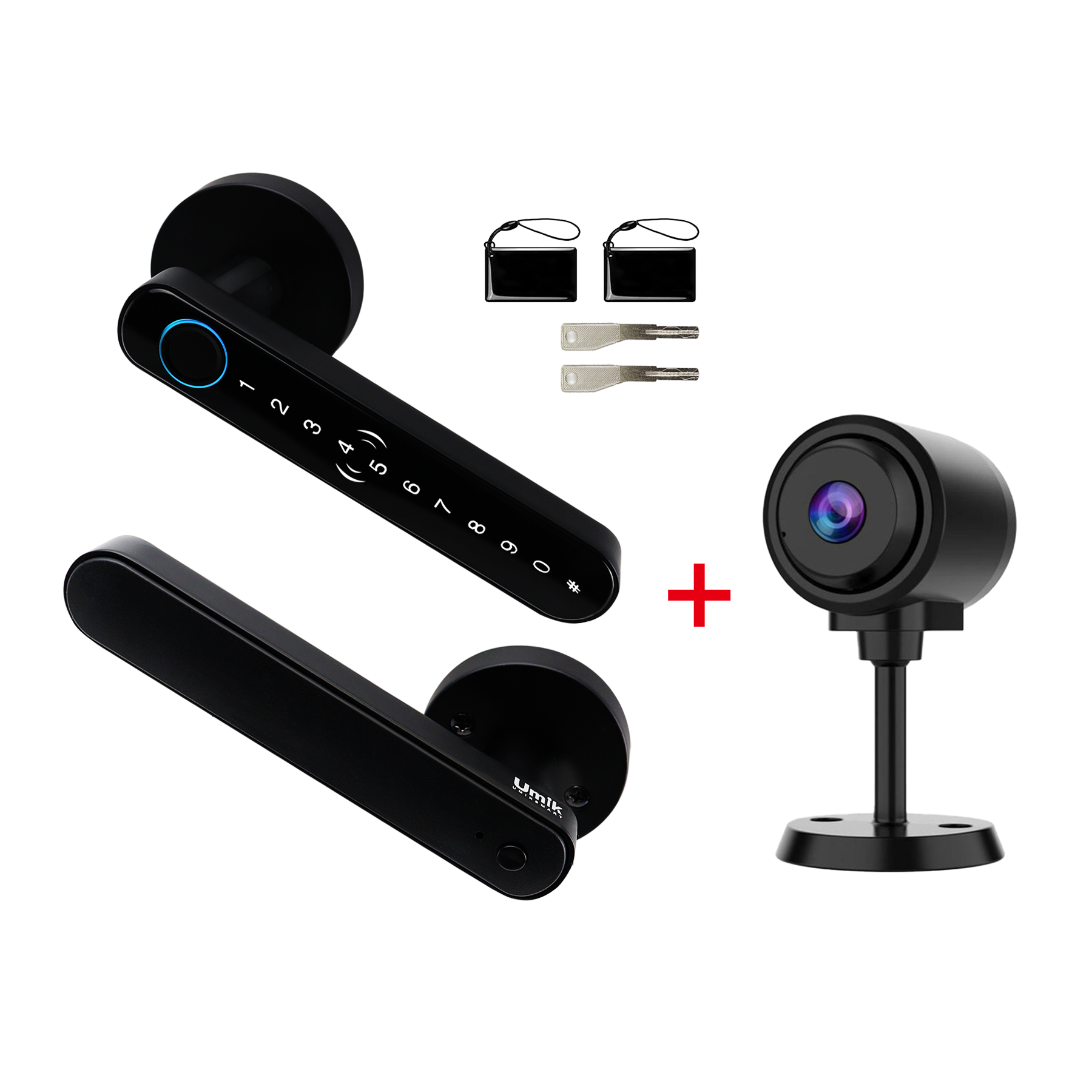 Smart Door Lock + Mini Camera Combo | Fingerprint Unlock & Video Monitoring