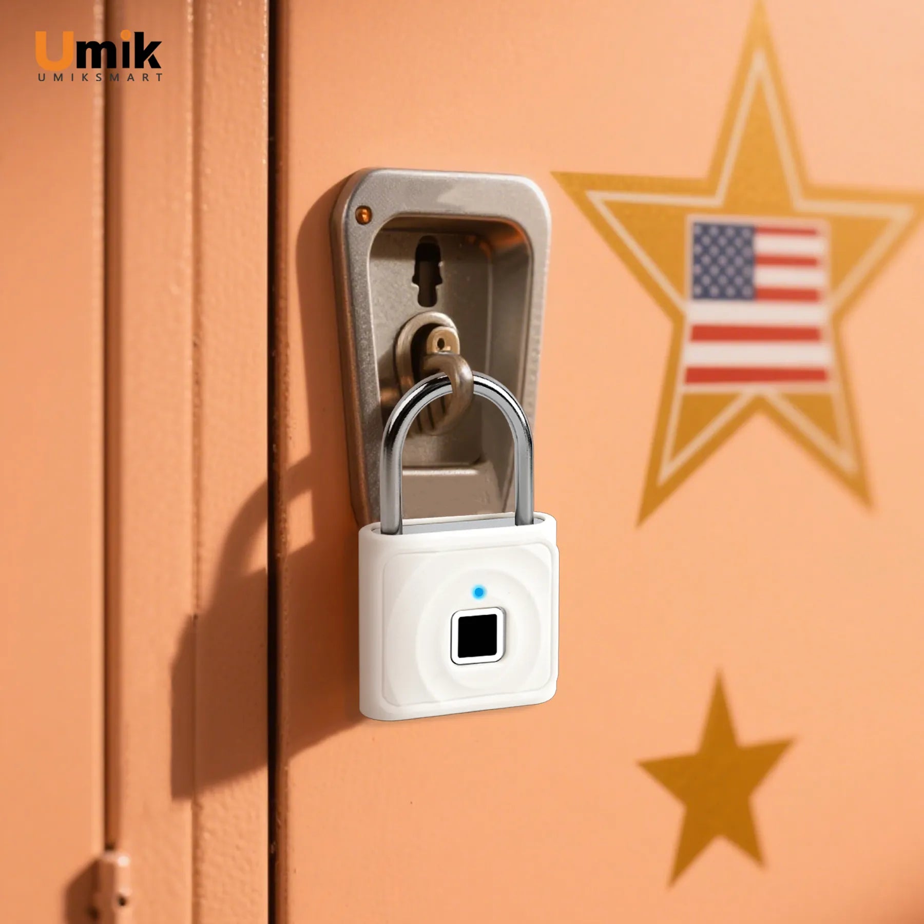 Umiksmart-UMIKSMART Keyless Fingerprint Lock, Waterproof USB Rechargeable Smart Padlock for Bookcase, Suitcase, Locker, Gym, Outdoor Gate, Cosmic Blue Set.