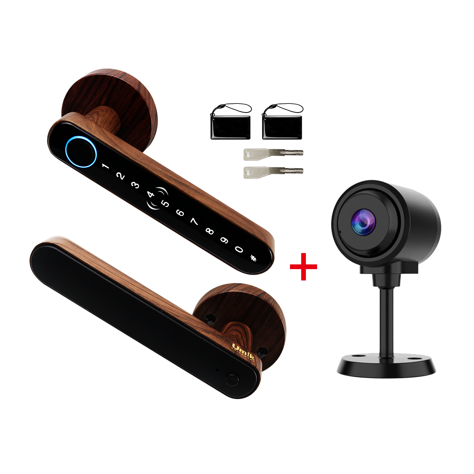 Smart Door Lock + Mini Camera Combo | Fingerprint Unlock & Video Monitoring