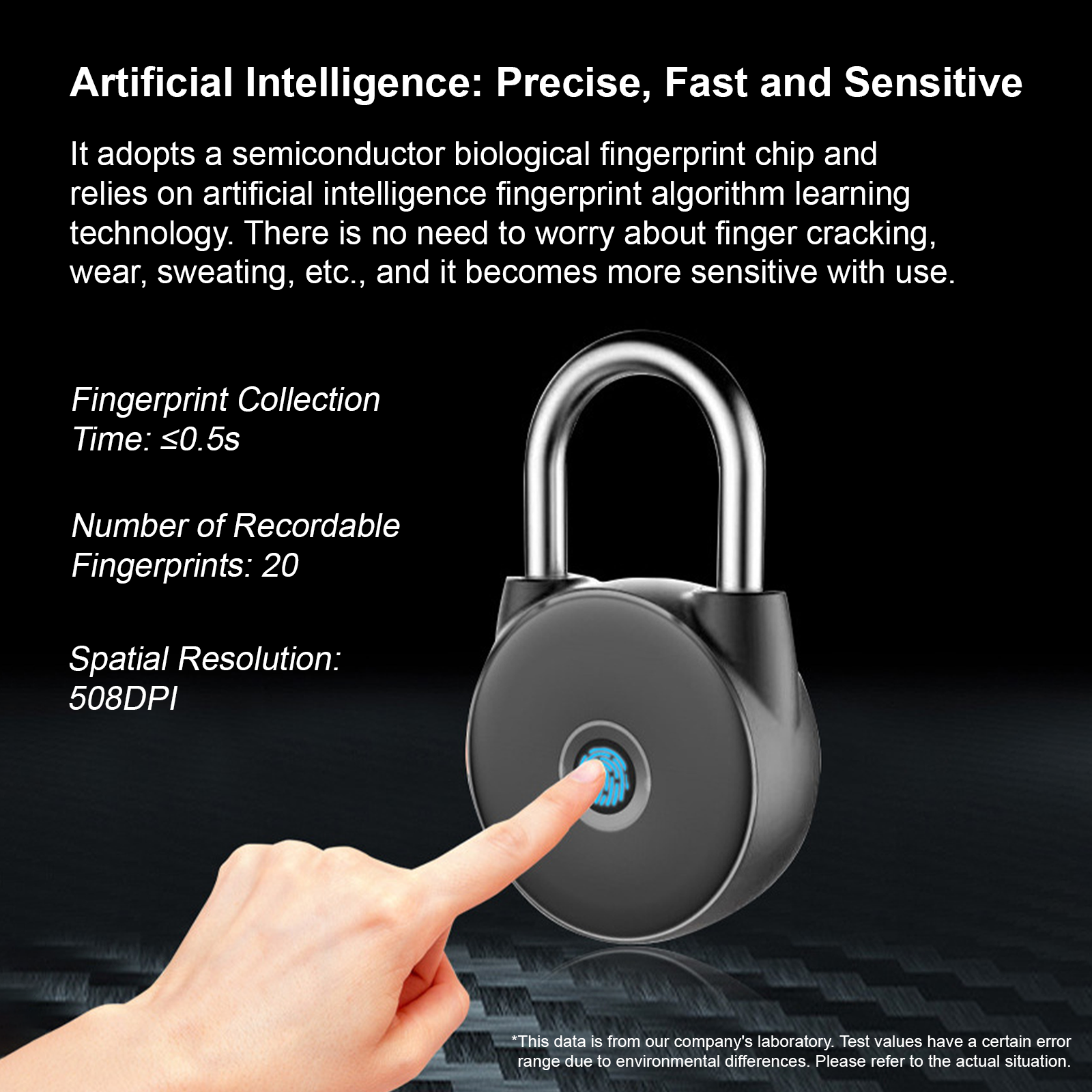 UMIK Smart Lock – Fingerprint-Activated, USB Rechargeable, Durable Zinc Alloy Design for Outdoor Use