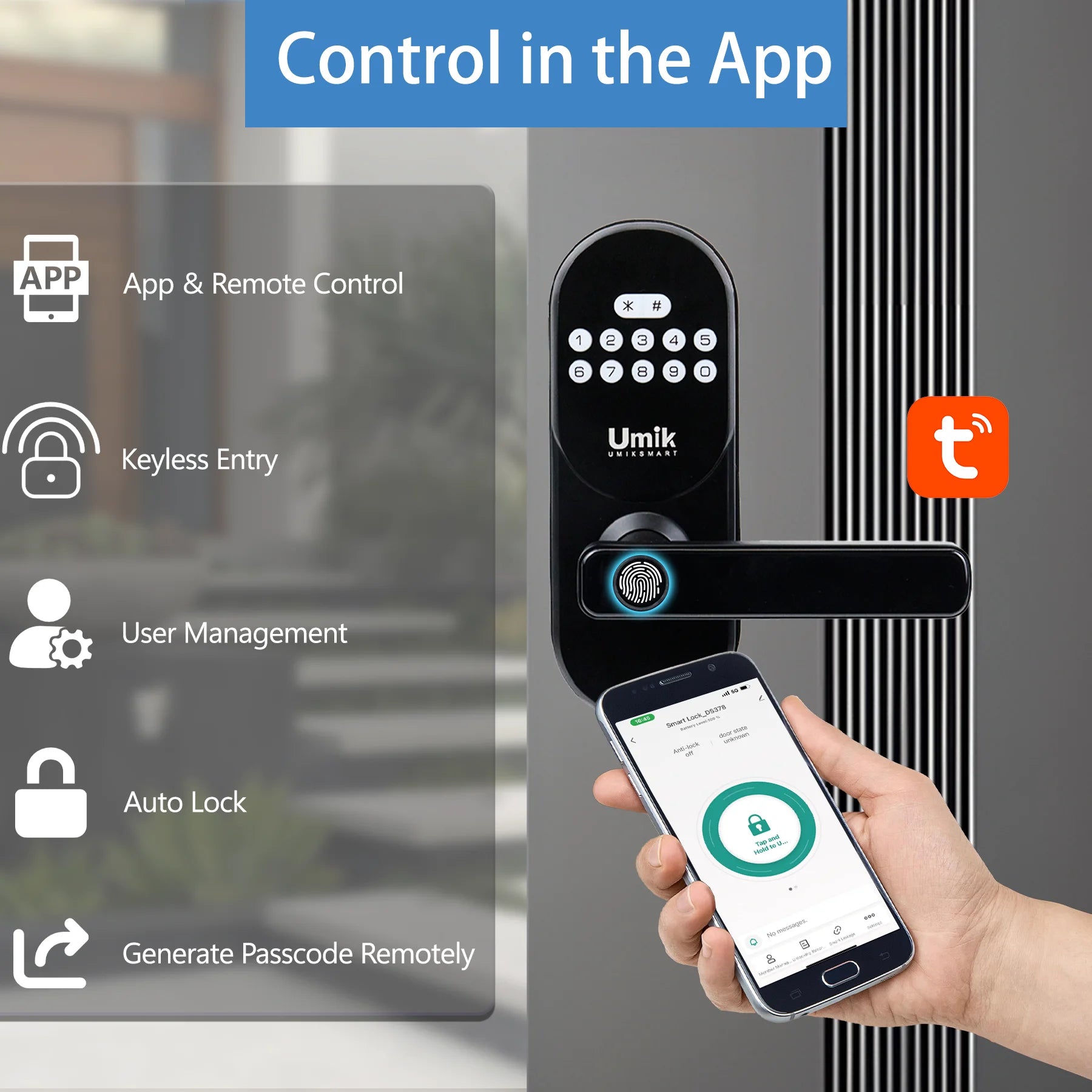 Smart Door Lock H5 – App, Fingerprint & Key Access